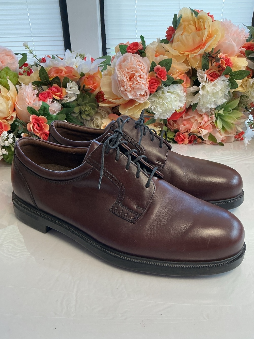 Florsheim Noble 17080-05 Leather Comfortech Plain Toe Oxford Wine Men’s 13M